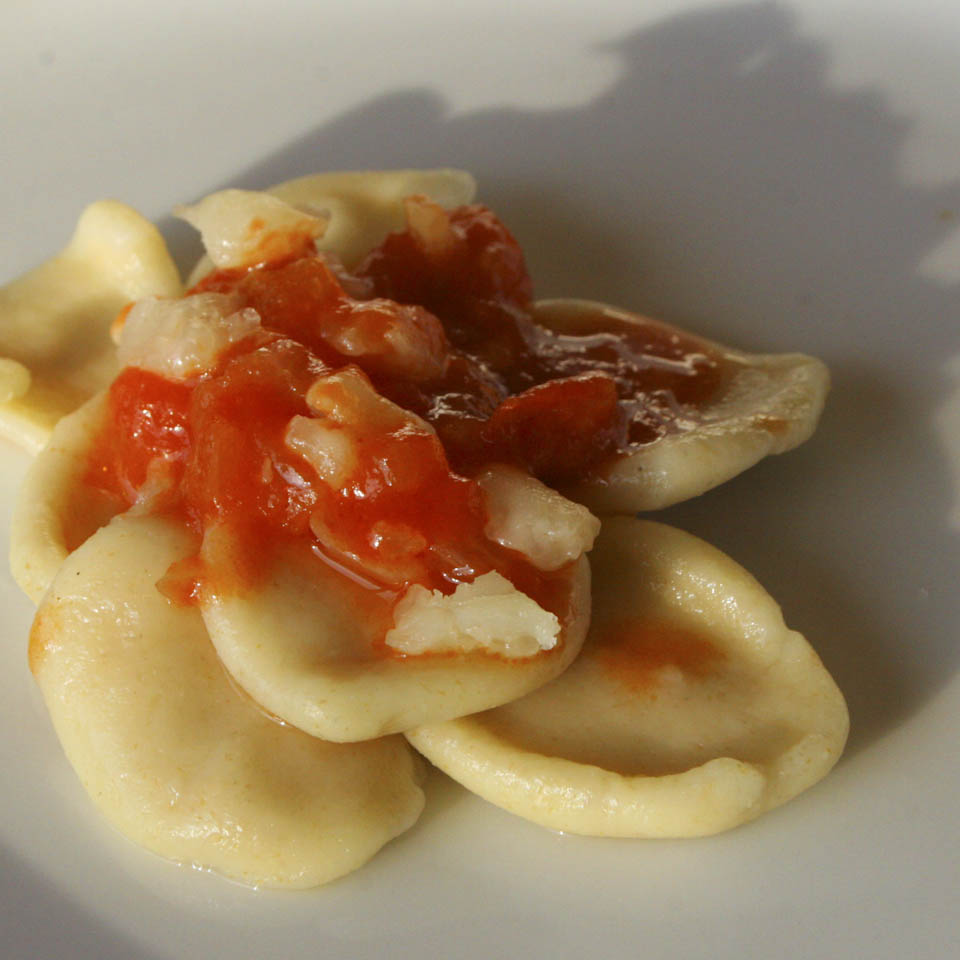 orecchiette with tomato sauce
