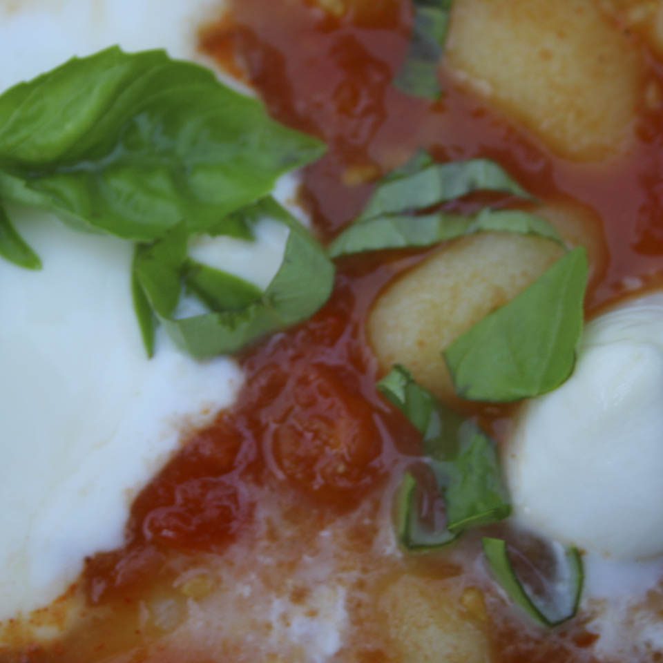 Gnocchi with tomato and mozzarella