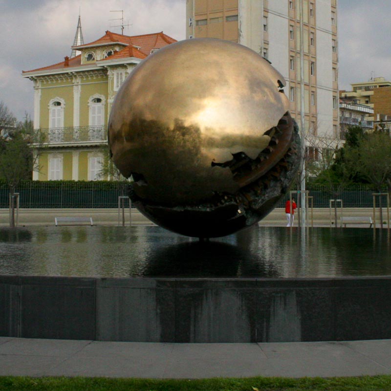 Photo of the Golden Sphere Monument in Pesaro