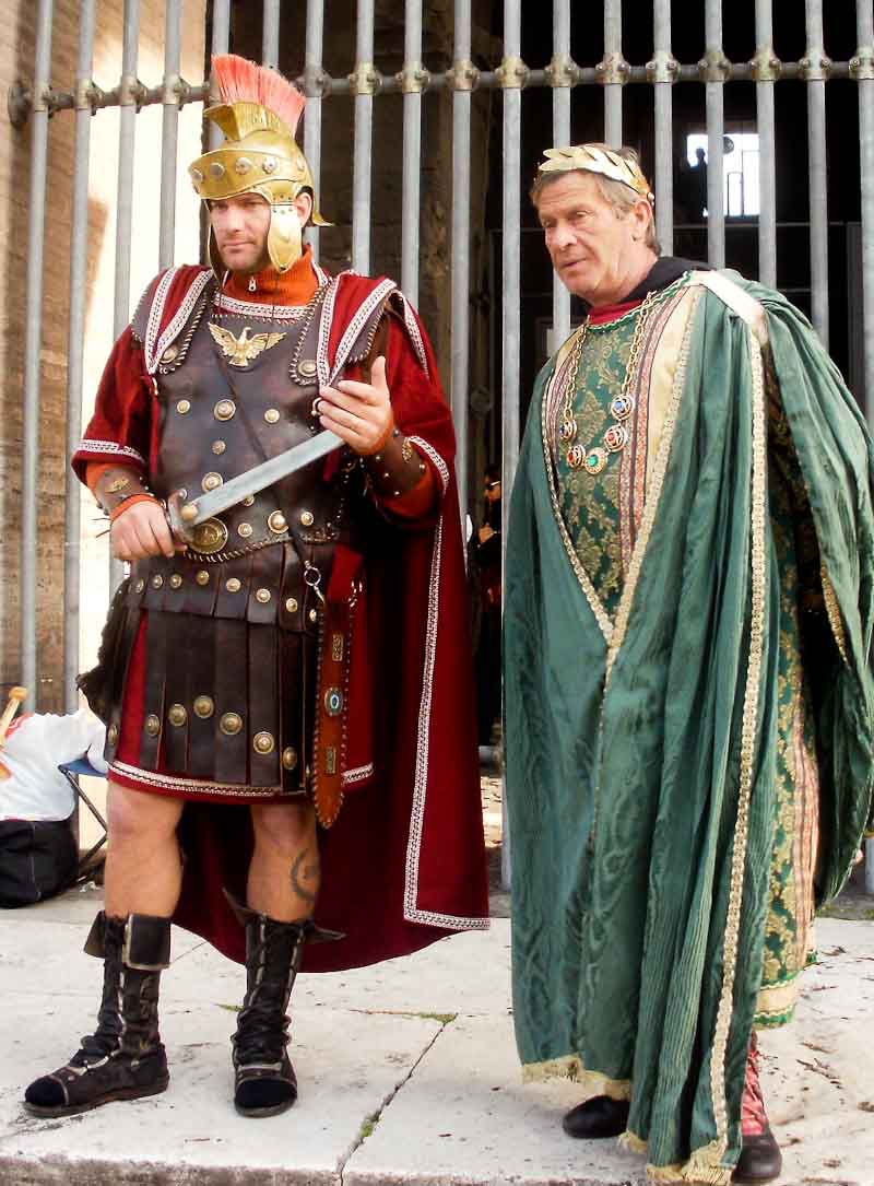 'Ancient Romans' in front of Colosseum