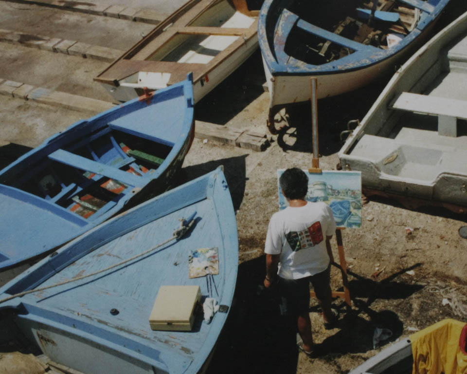 mediterranean blue boats