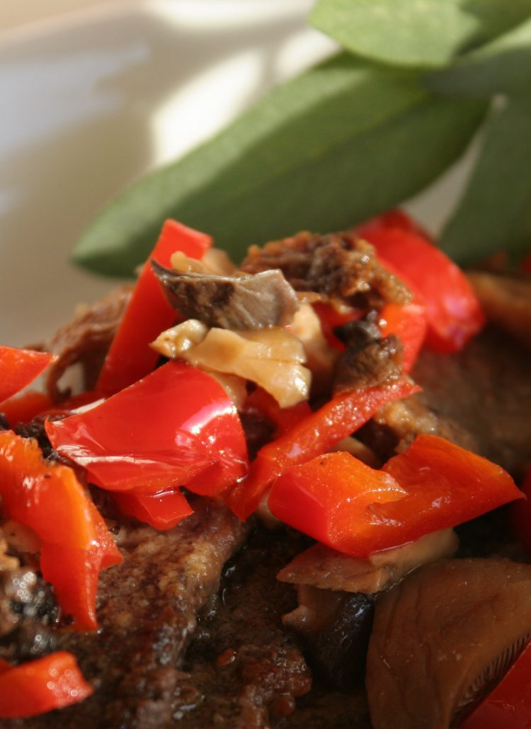 Steak, mushrooms and pepper the Italian way - Italian Notes