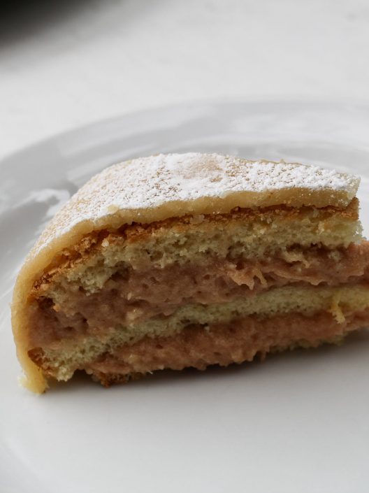 Marzipan covered rhubarb cake Italian Notes