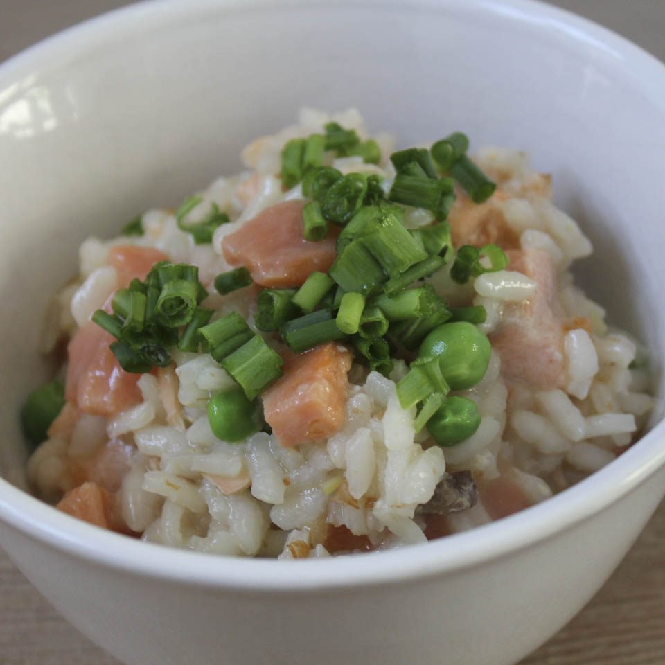 risotto with smoked salmon and peas