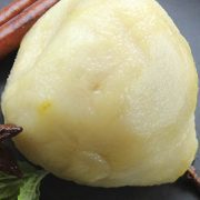Pears poached in white wine