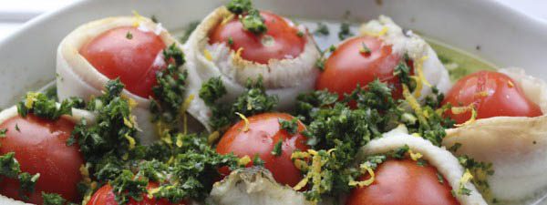 Baked fish with tomatoes and gremolata