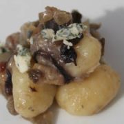 Gnocchi with pancetta radicchio and blue cheese