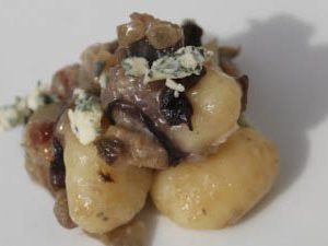 Gnocchi with pancetta radicchio and blue cheese