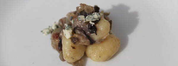 Gnocchi with pancetta radicchio and blue cheese