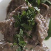 Pot roast veal in walnut sauce