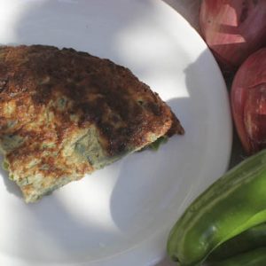 Omelette with tropea onions