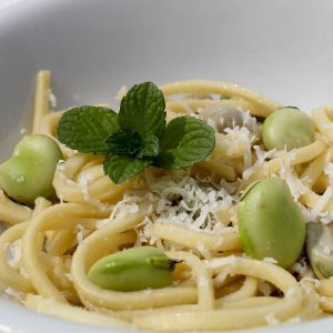 Linguine with fresh fava beans