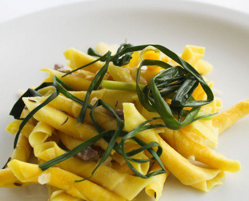 Garganelli pasta with agretti