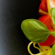 Spaghetti with mozzarella and tomatoes