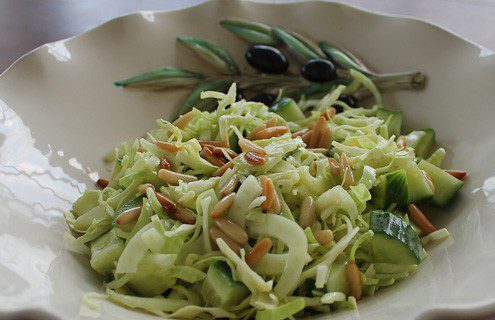 Photo of pointed cabbage salad with fennel and cucumber