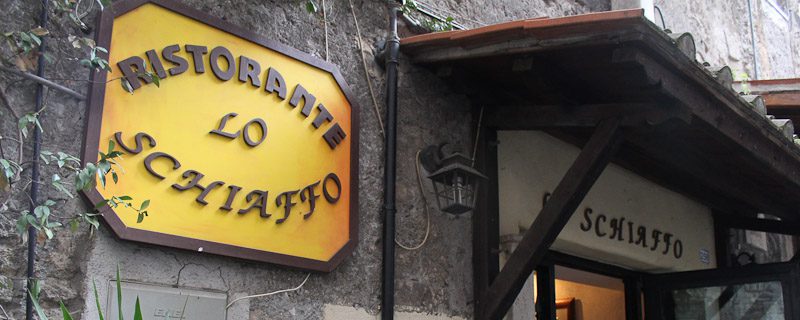 Entrance to Lo Schiaffo Restaurant in Anagni