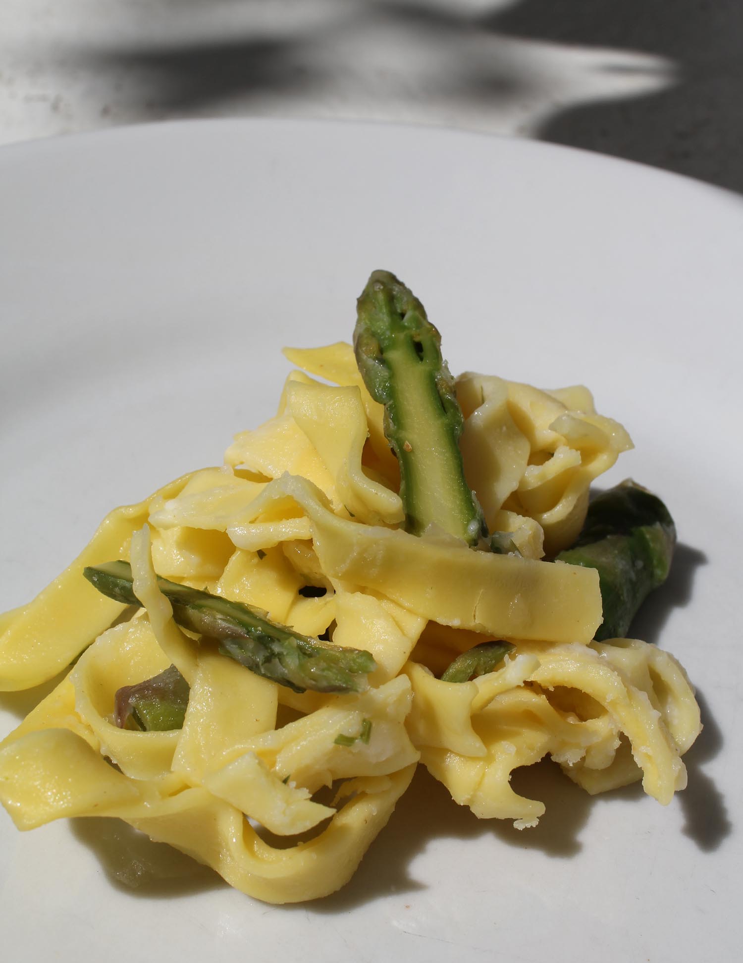Fettuccine with asparagus and pecorino