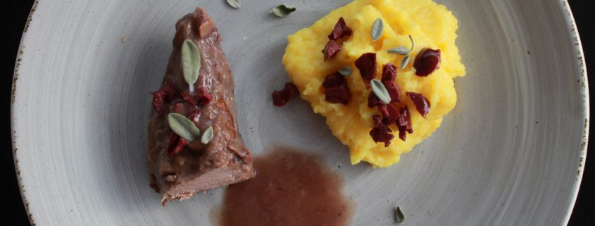 Lamb Tenderloin with Polenta and Taleggio