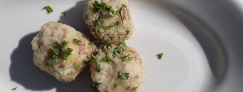 Canederli with cheese and speck - Italian Notes