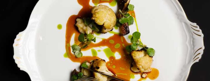 Grilled cauliflower and pickled pear Photo copyright @GabrieleStabile.