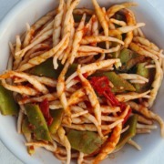 Strozzapreti with Flat Beans in Tomato Sauce